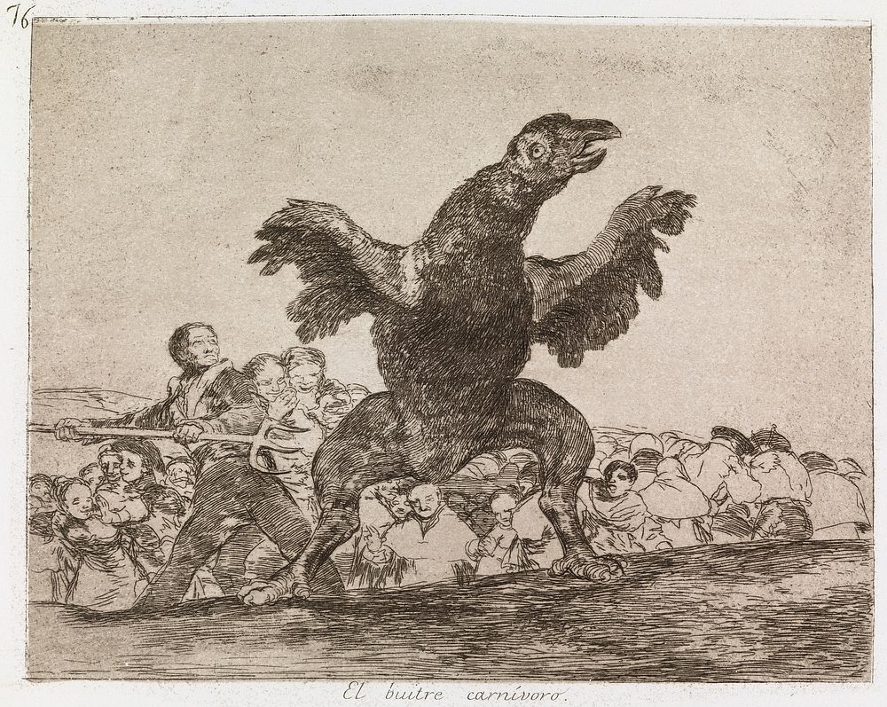 The carnivorous vulture (el buitre carnivoro), 1892, by Francisco de Goya