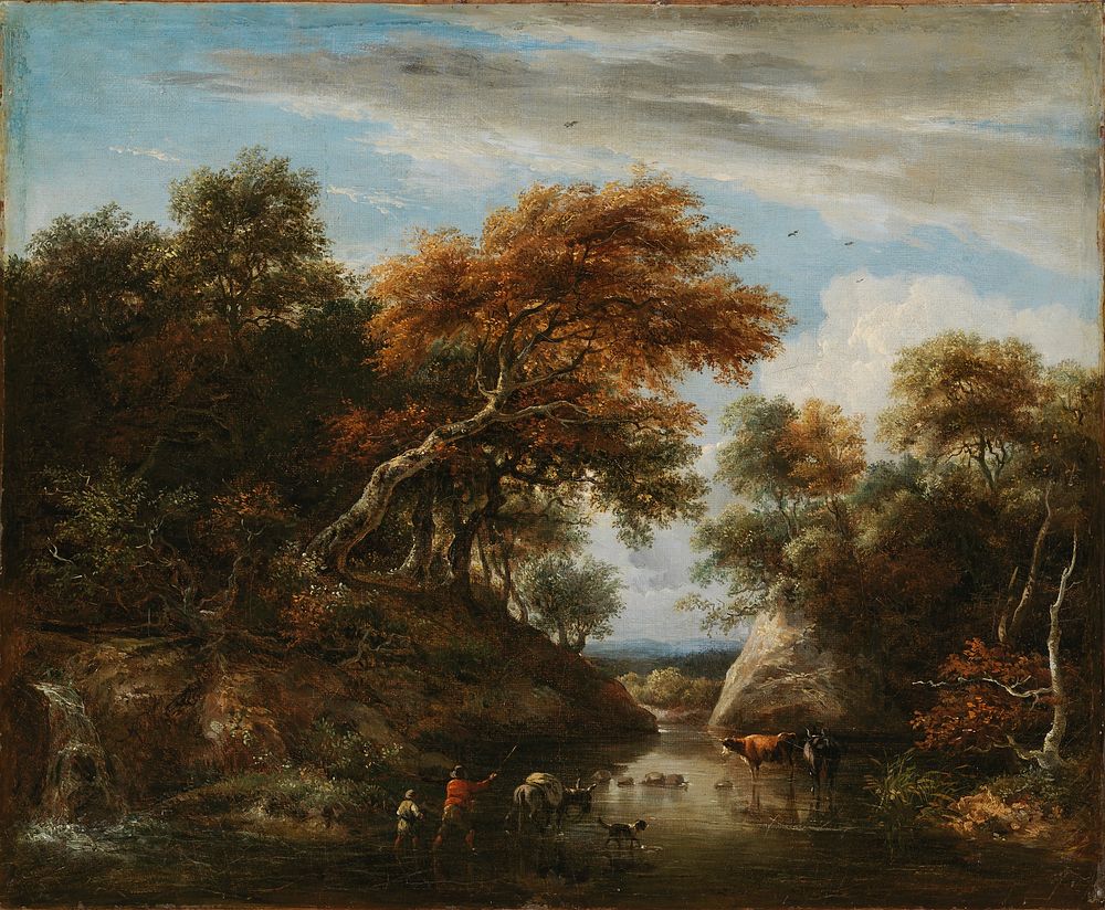 Fording the river, 1700 - 1799, Jacob Van Ruisdael