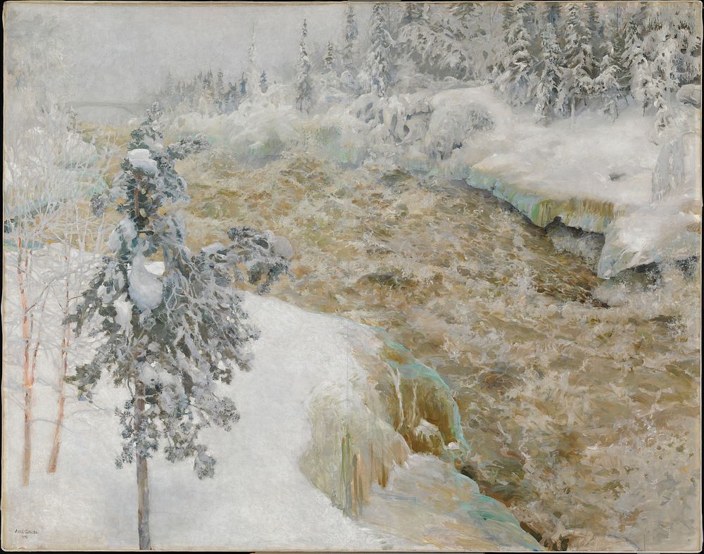 Imatra falls in snow ; imatra in winter, 1893, by Akseli Gallen-Kallela