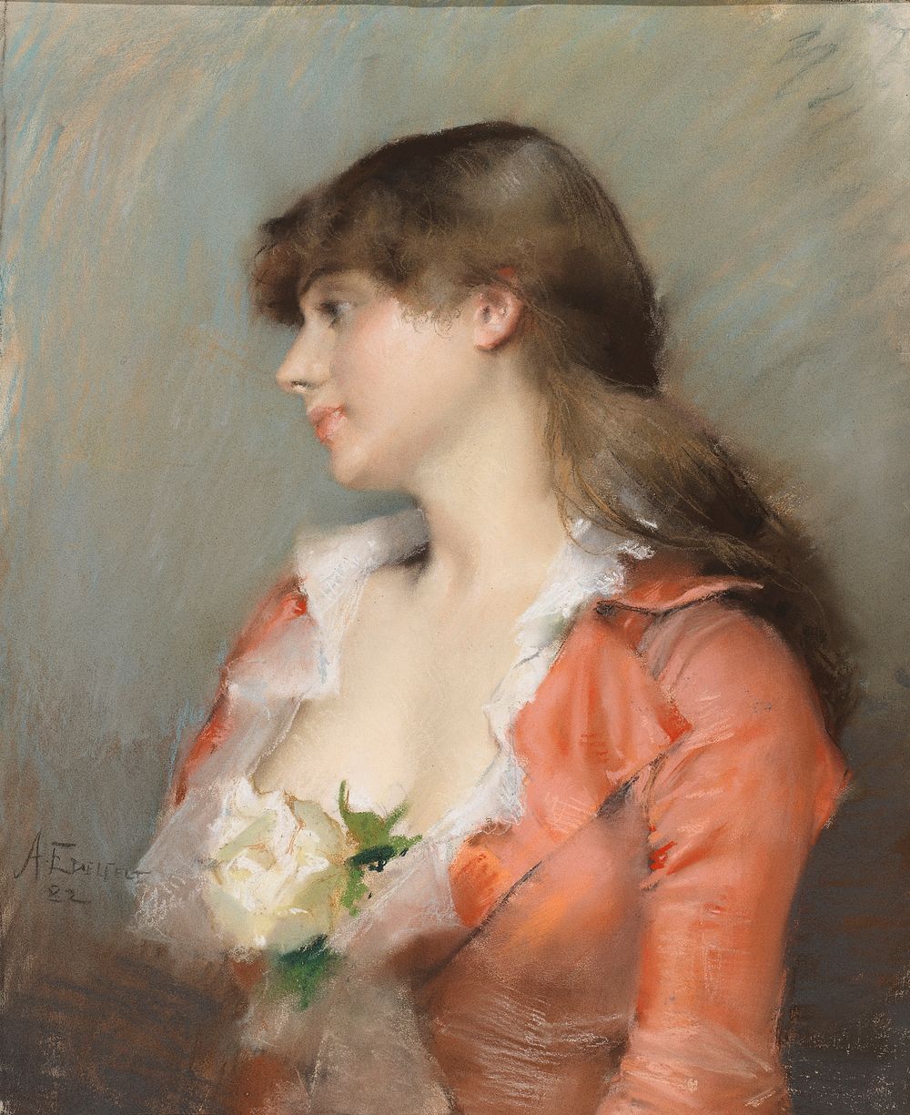 Profile of a young woman, 1882, by Albert Edelfelt