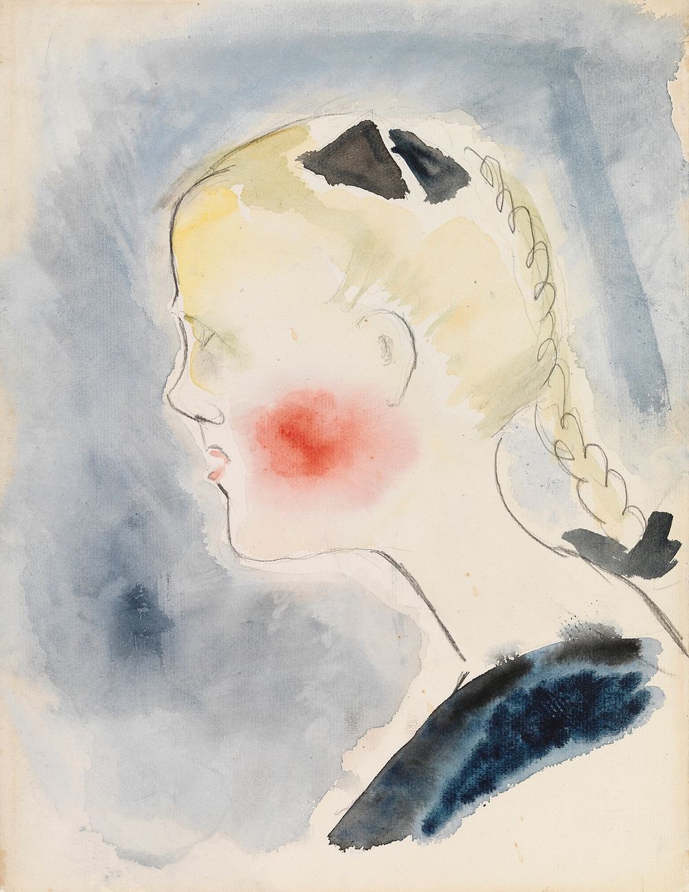 Girl with red cheeks, 1923, by Sulho Sipliä