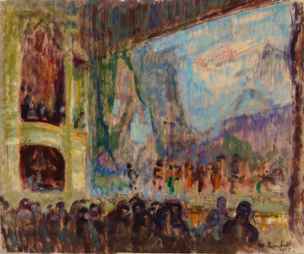 Interior view of the finnish opera, 1919, by Magnus Enckell