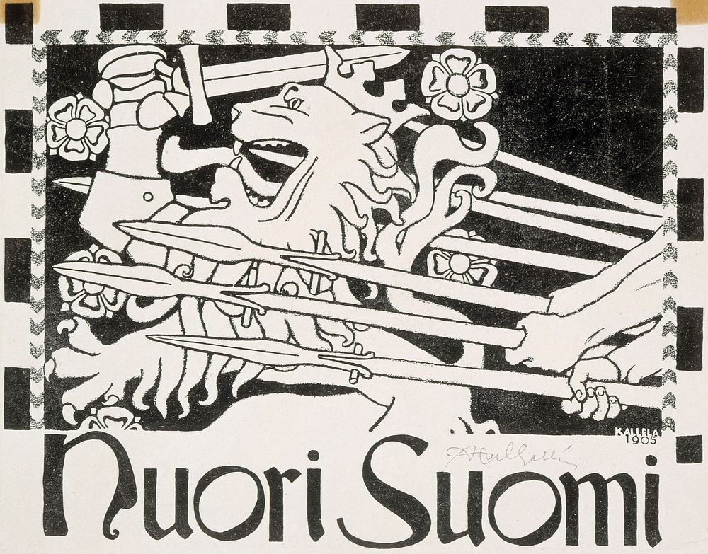 Nuoren suomen vignetti, 1905, by Akseli Gallen-Kallela