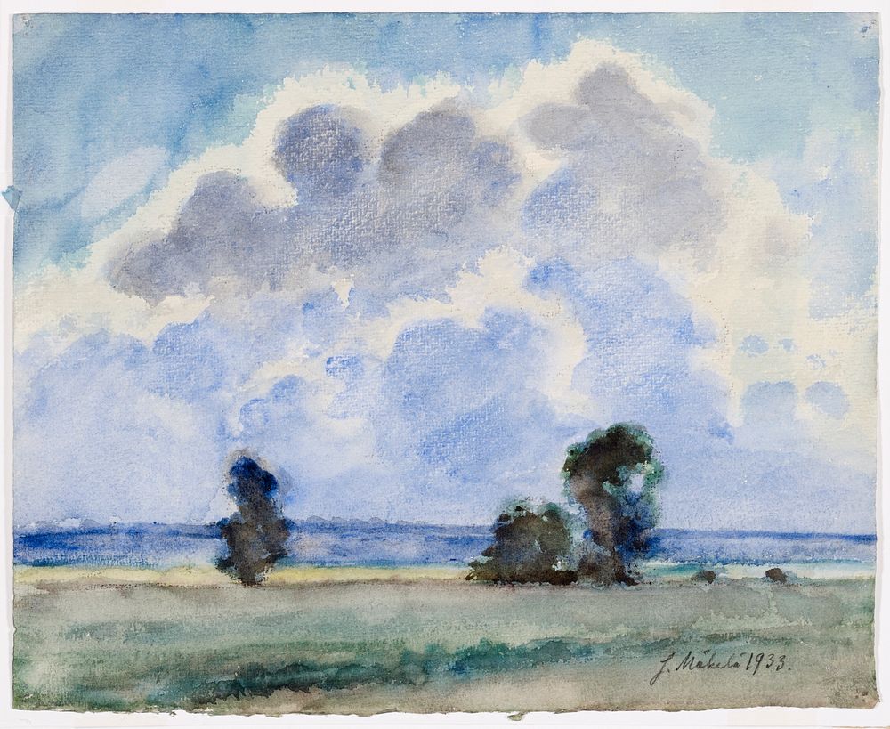 Lowland shore (1933) oil painting by Juho Mäkelä.