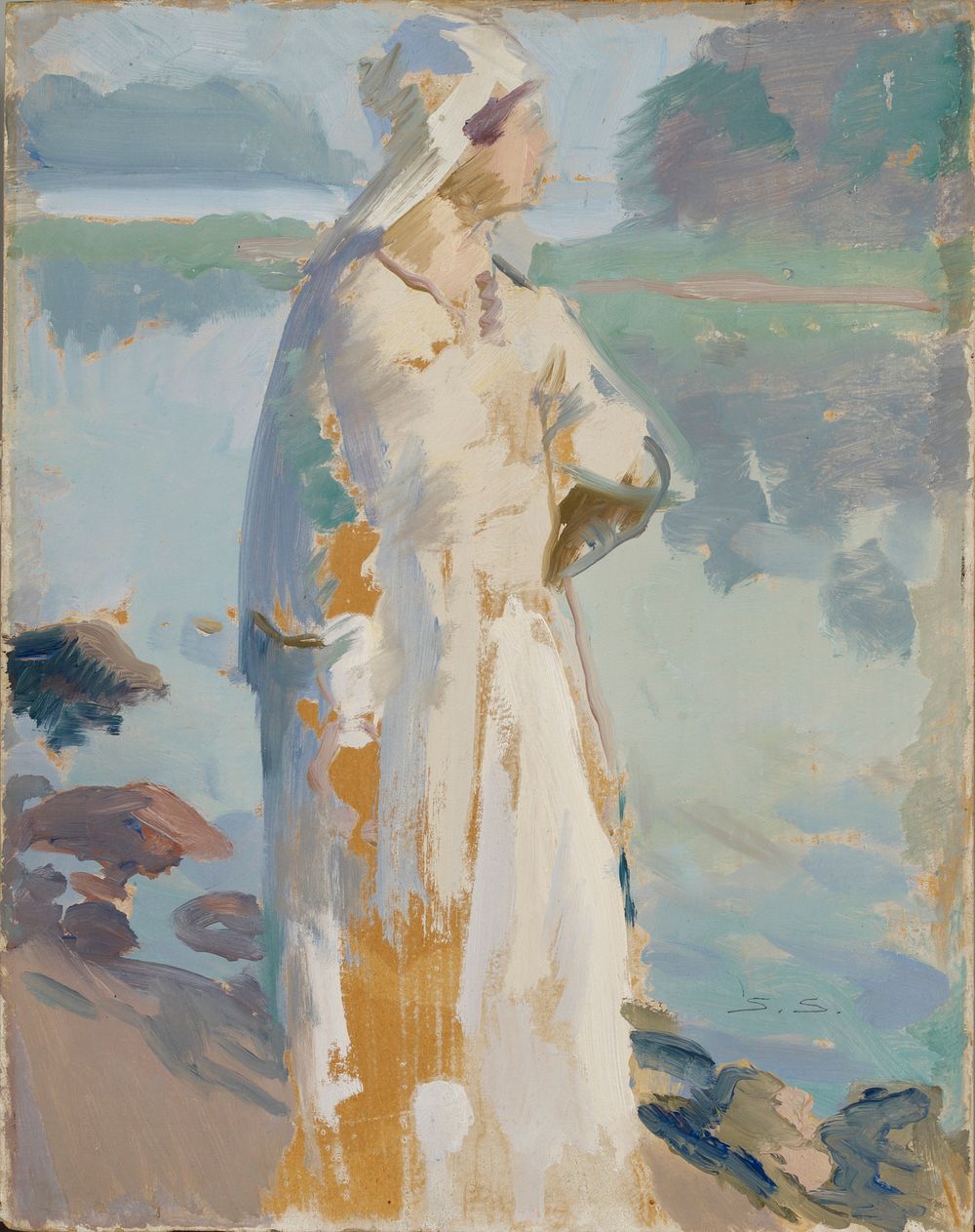 Nainen rannalla, 1910 - 1930, Santeri Salokivi
