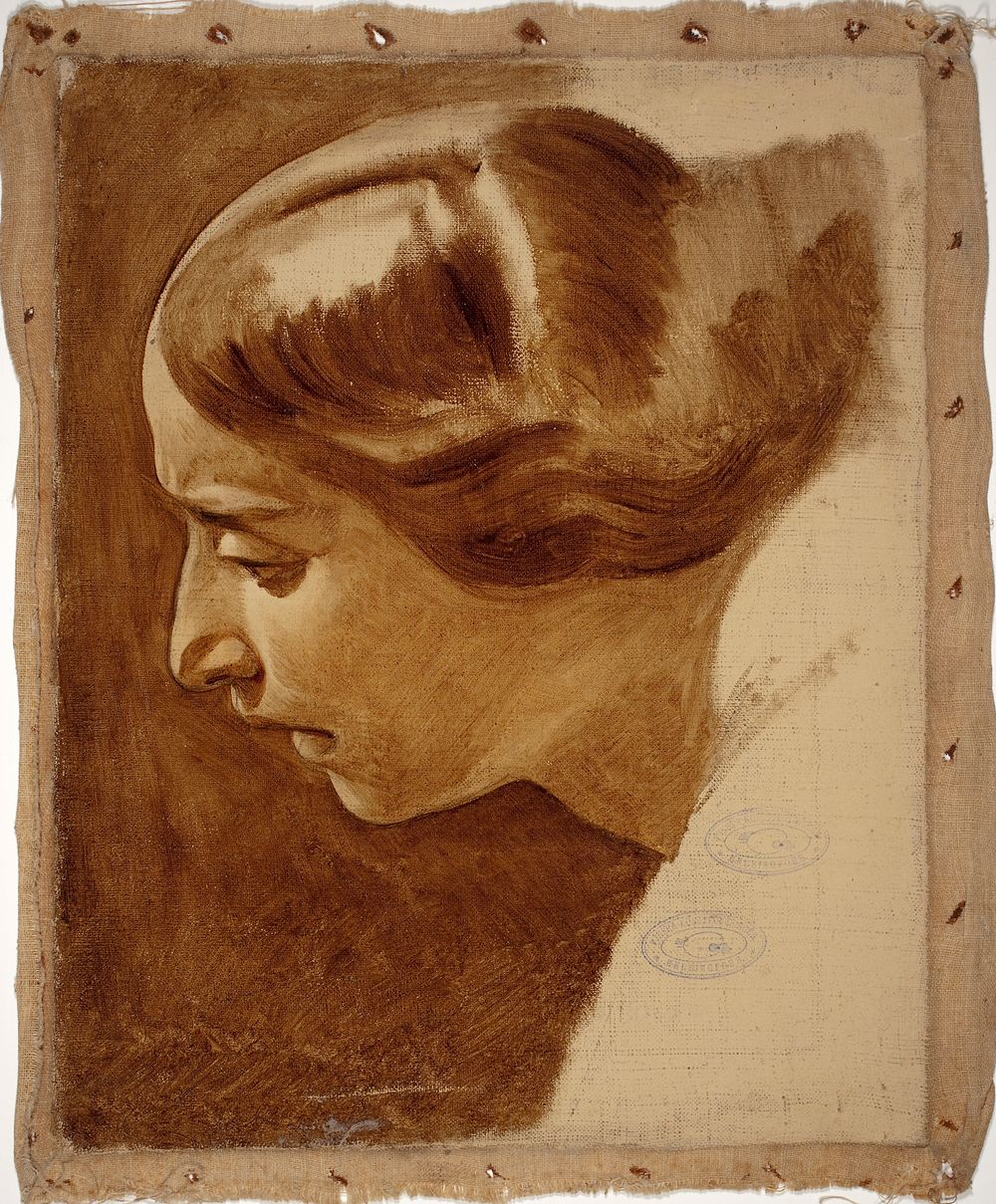Portrait of a woman (edla blommér?) ; unfinished, 1852, Nils Jakob Olsson Blommér