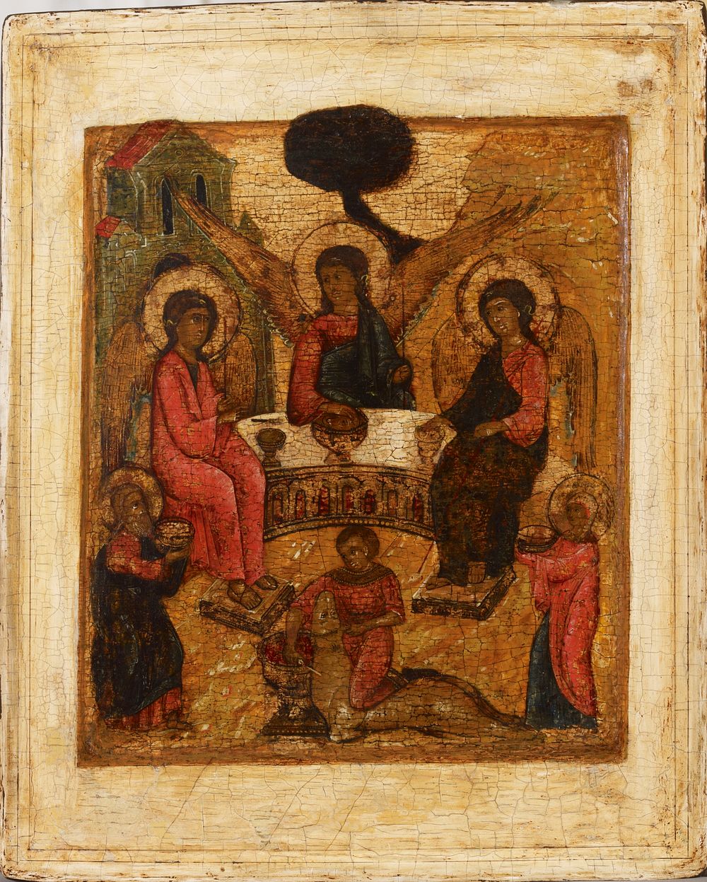 Pyhä kolminaisuus, venäläinen ikoni, 1600 - 1660, Tekijä Ei Tiedossa