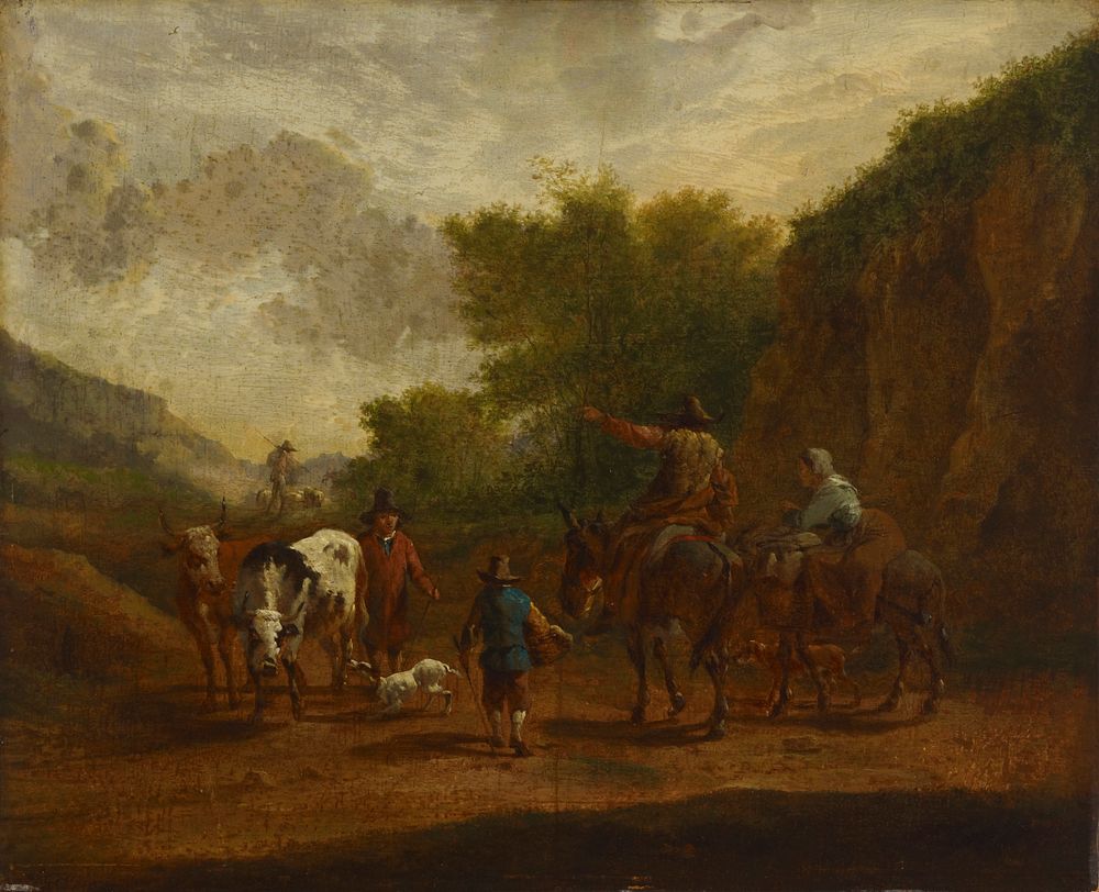 Peasants on the road, 1659 - 1679, Nicolaes Berchem