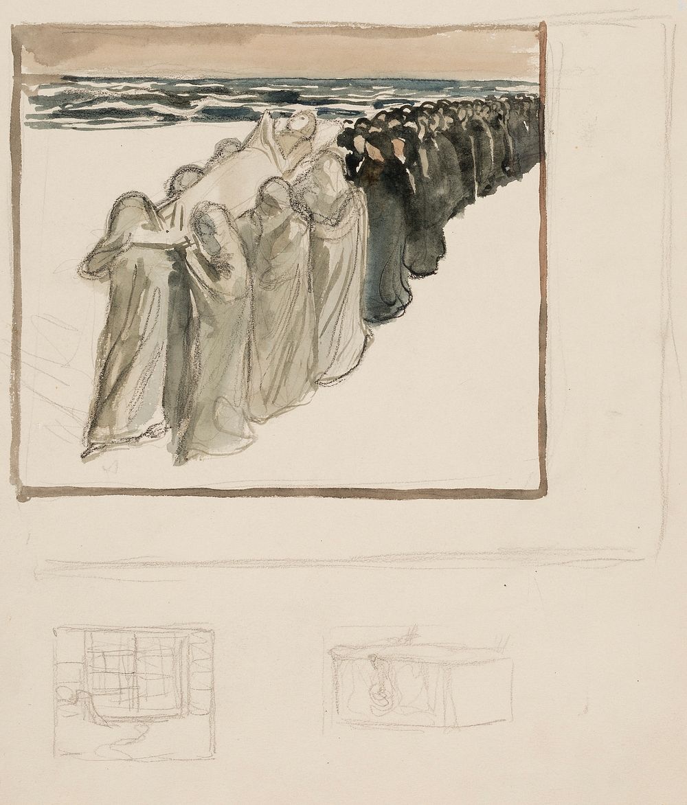 The closing scene from herr arnes penningar, 1904, by Albert Edelfelt