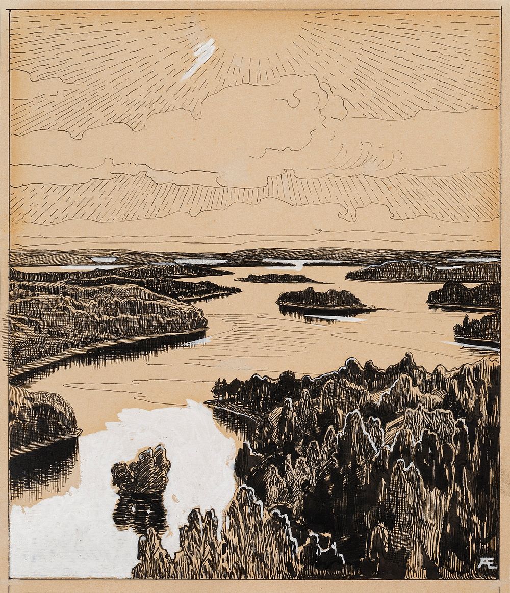 Lake saimaa from the poem the fifth of july, 1897 - 1900, by Albert Edelfelt