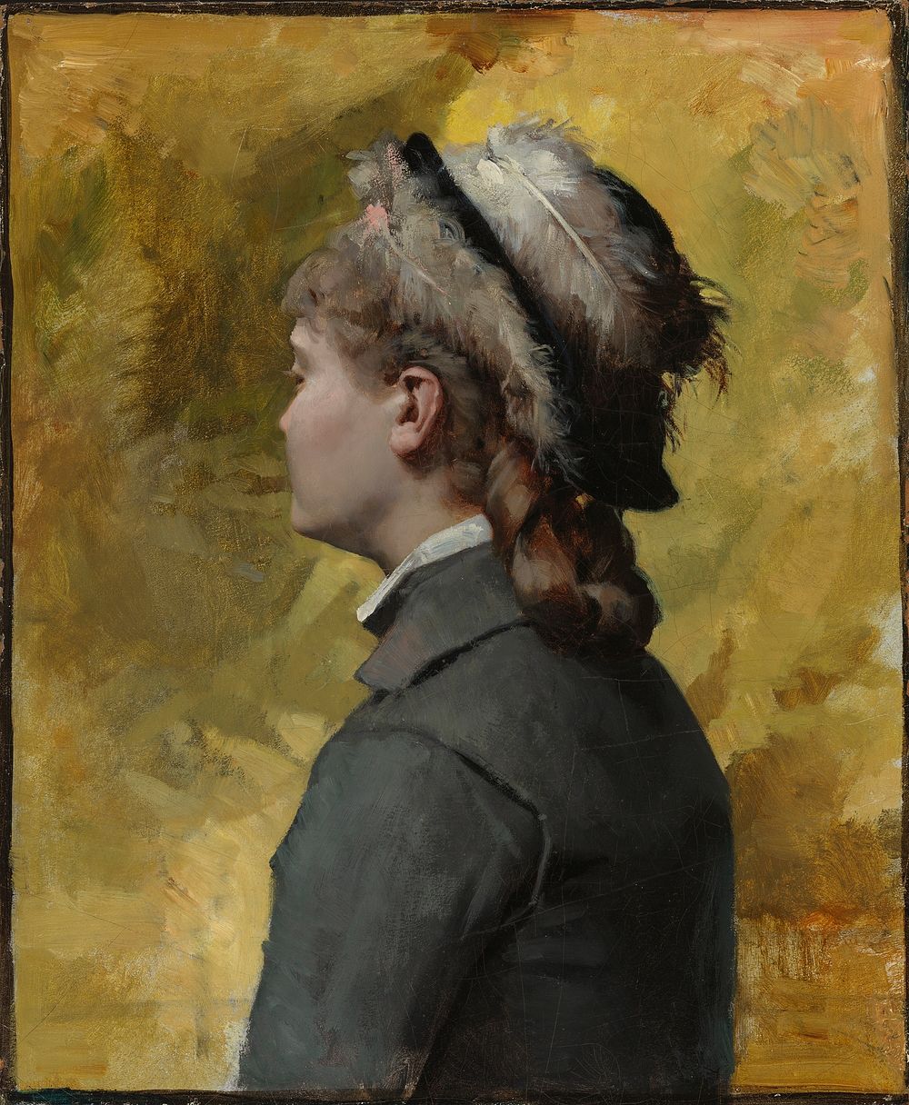 Young woman in grey, 1878, by Albert Edelfelt