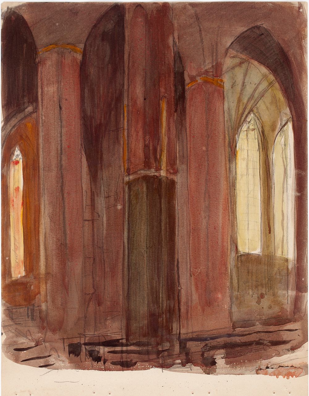 Katedraali, sisäkuva, 1894 - 1895part of a sketchbook, by Magnus Enckell