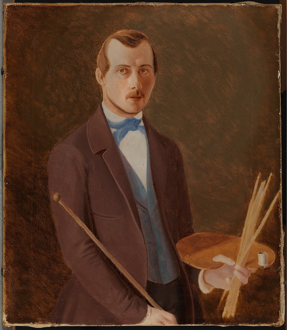 Omakuva paletti kädessä, 1849 - 1852, by Ferdinand von Wright