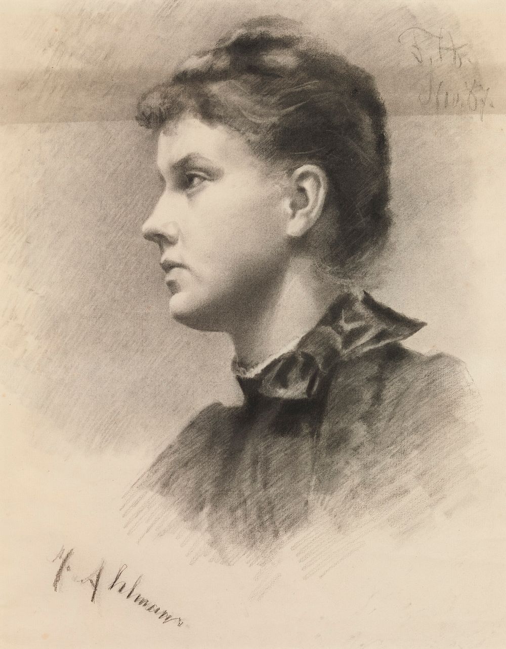 Head of a woman (self-portrait), 1887, Helmi Biese