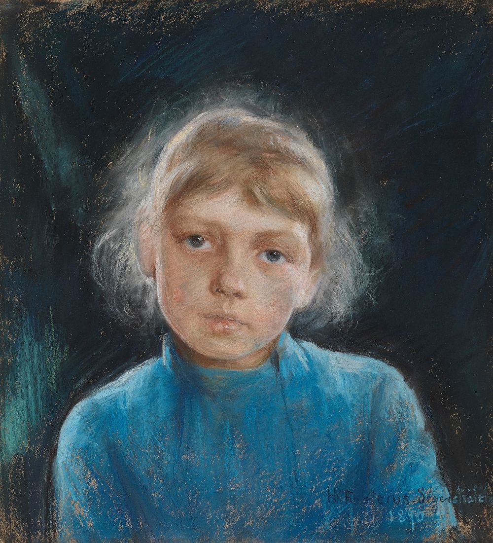 Tytön pää, 1890, Hanna Frosterussegerstråle | Free Photo - rawpixel