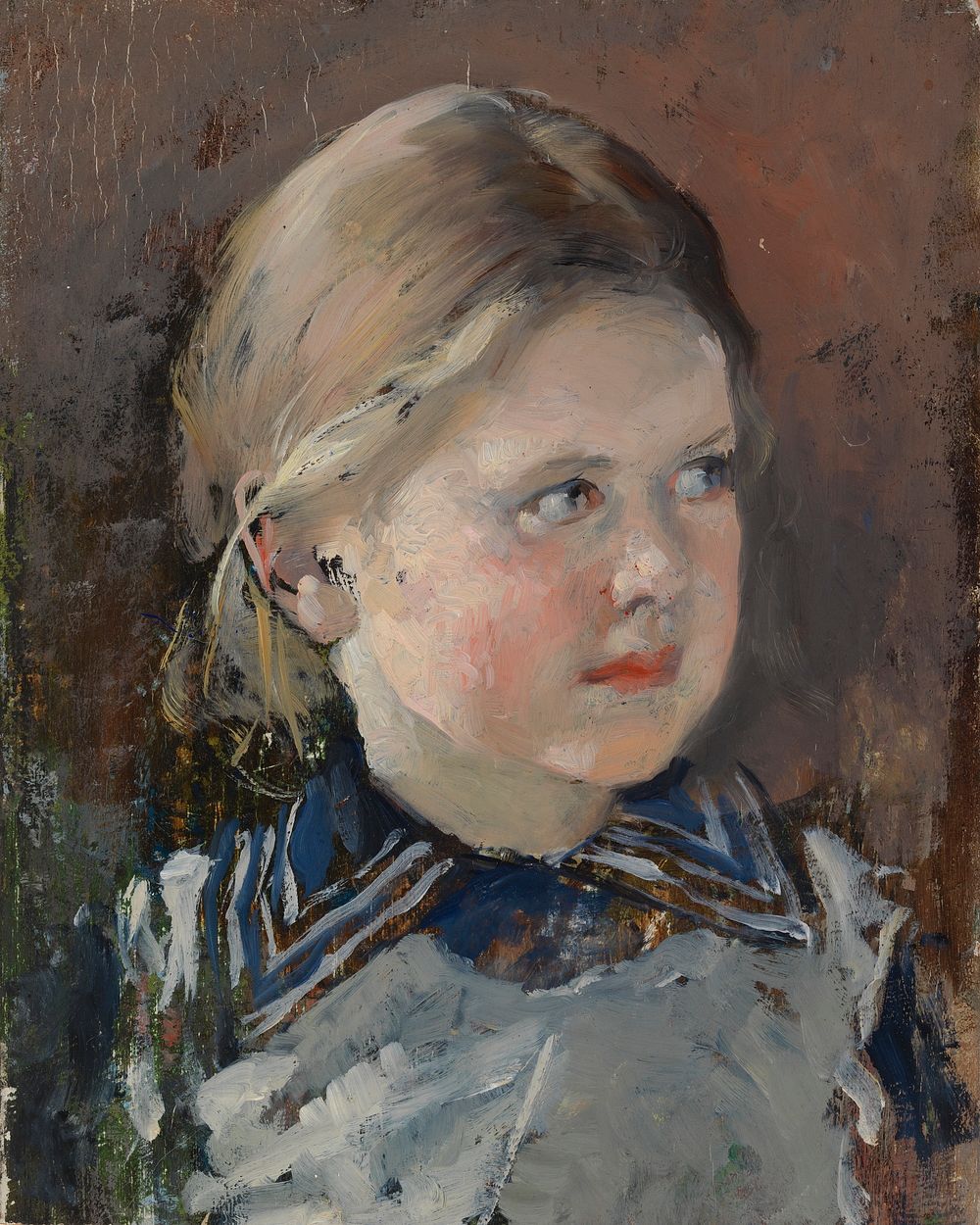 Head of a girl, study for the family portrait of baron magnus von born, 1890, Gunnar Berndtson