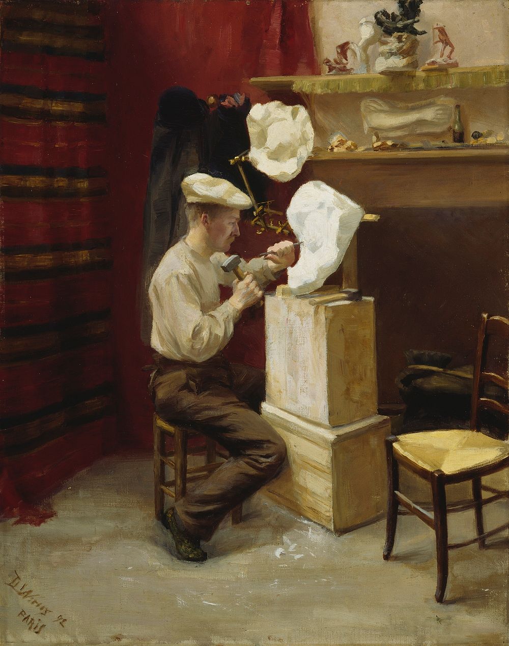 Emil wikstr&ouml;m in his studio in paris, 1892, Dora Wahlroos
