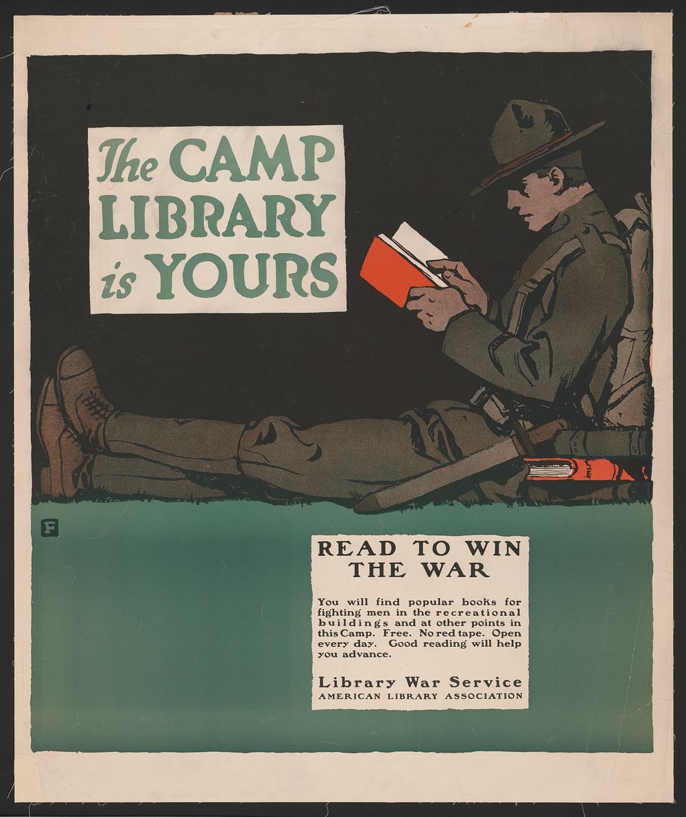 The camp library is yours - Read to win the war  F.