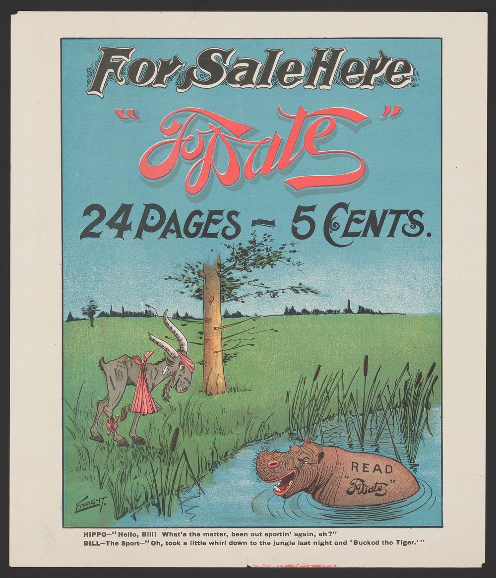 To Date for sale here. 24 pages - 5 cents.