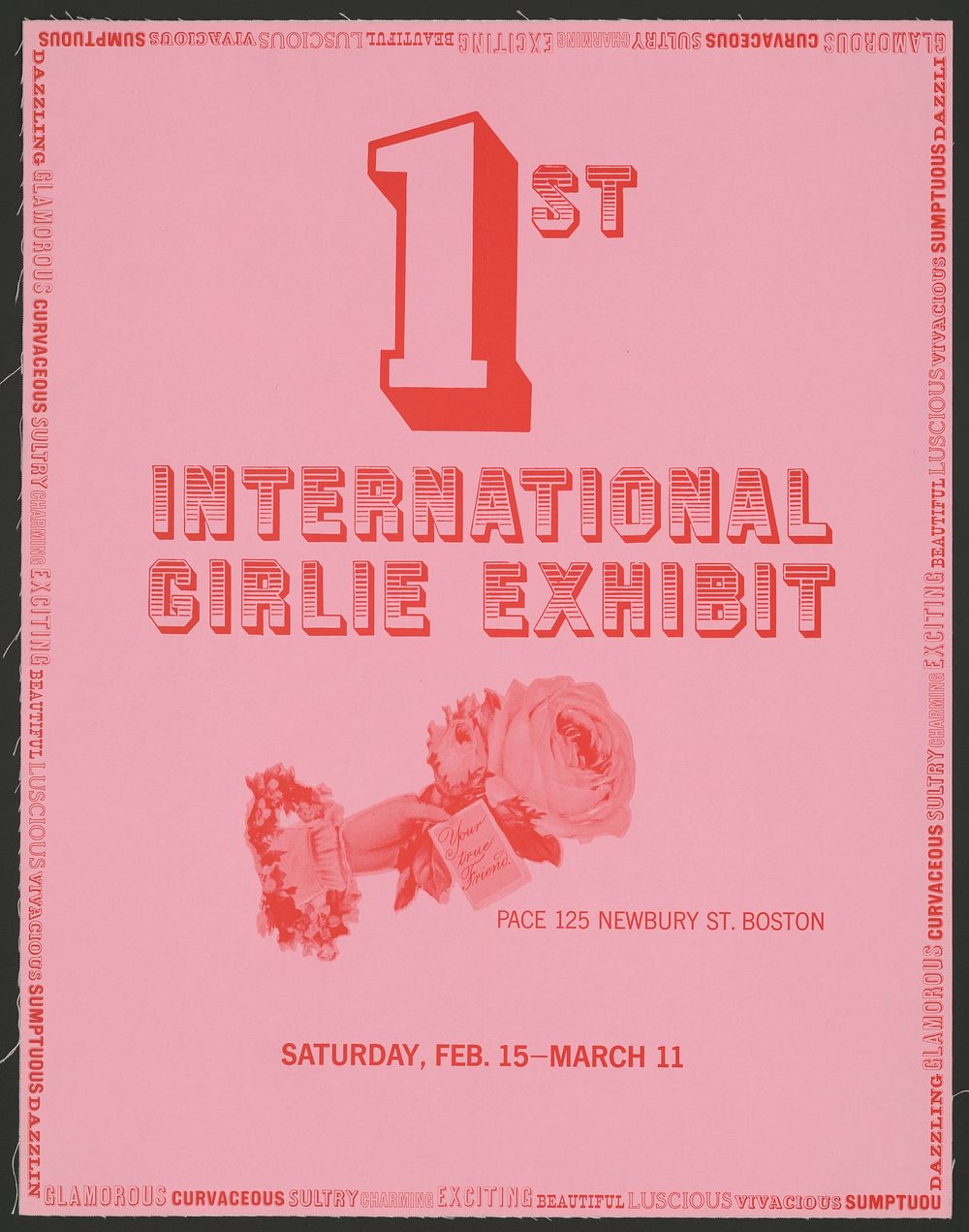 1st international girlie exhibit (1964) vintage poster by Pace Gallery. Original public domain image from the Library of…