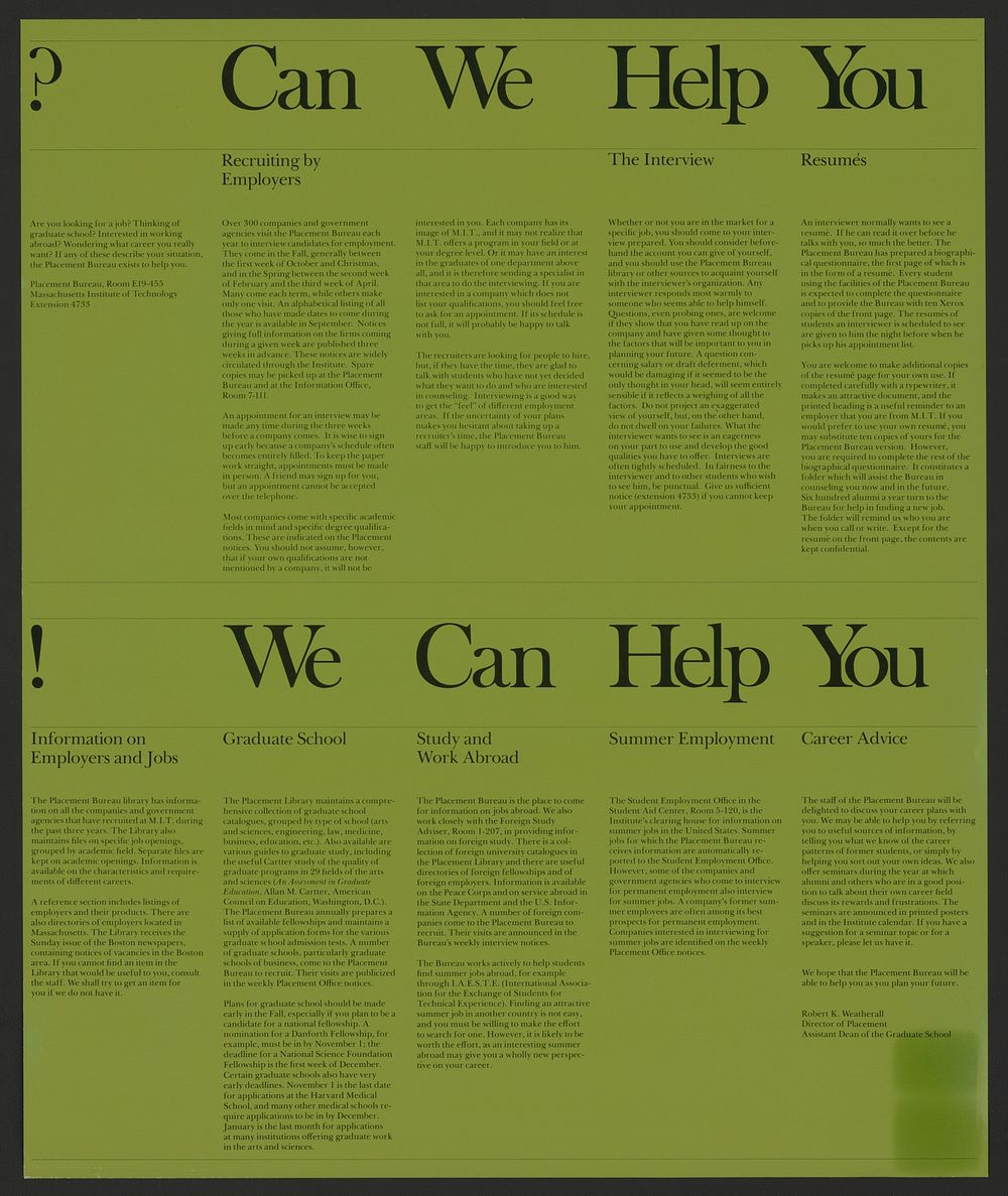 Can we help you? We can help you! (1960) vintage poster by Dietmar R. Winkler. Original public domain image from the Library…