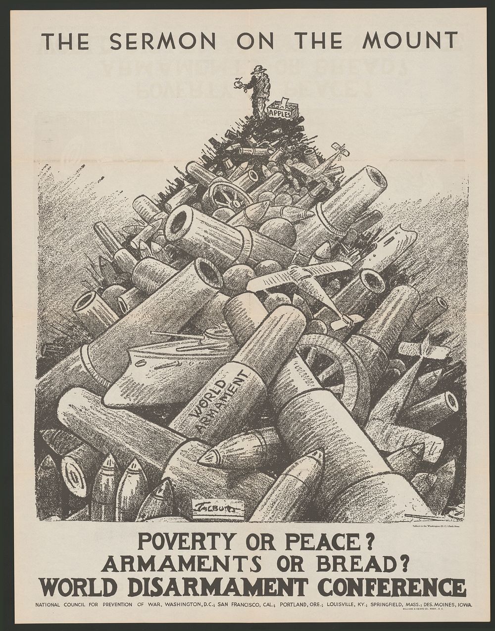 The sermon on the mount. Poverty or peace? Aramaments or bread? World disarmament conference