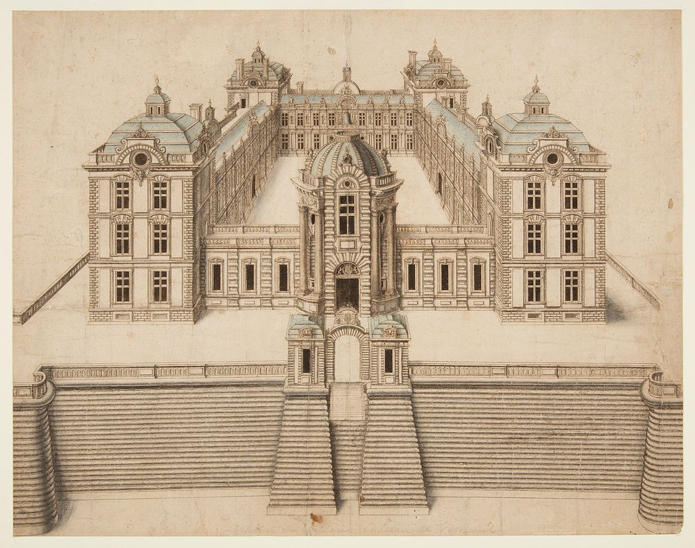 Perspective Rendering of the Chateau de Verneuil, France, Jacques Androuet Du Cerceau The Elder