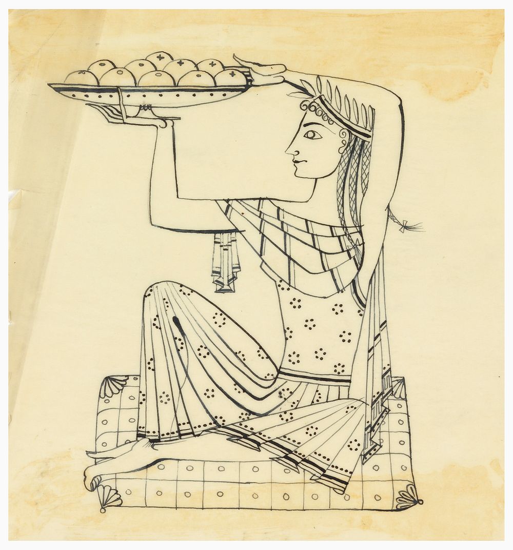 Design for Silver Engraving: Seated Woman, Tommi Parzinger