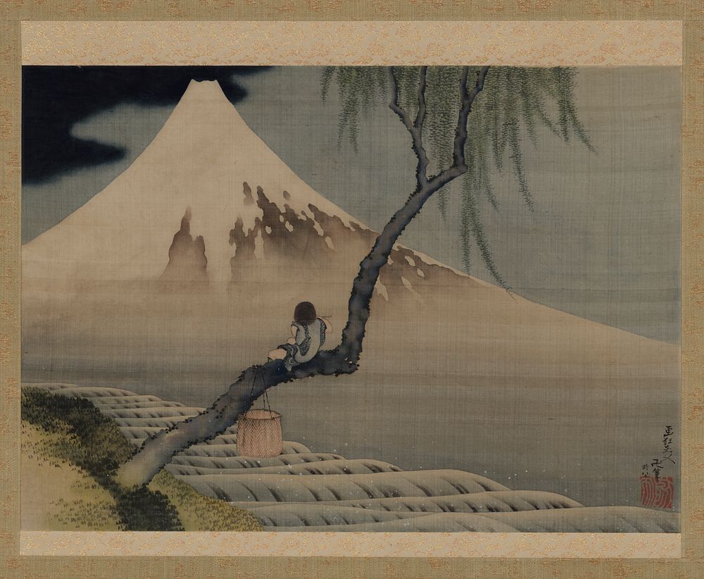 Boy Viewing Mount Fuji by Katsushika Hokusai