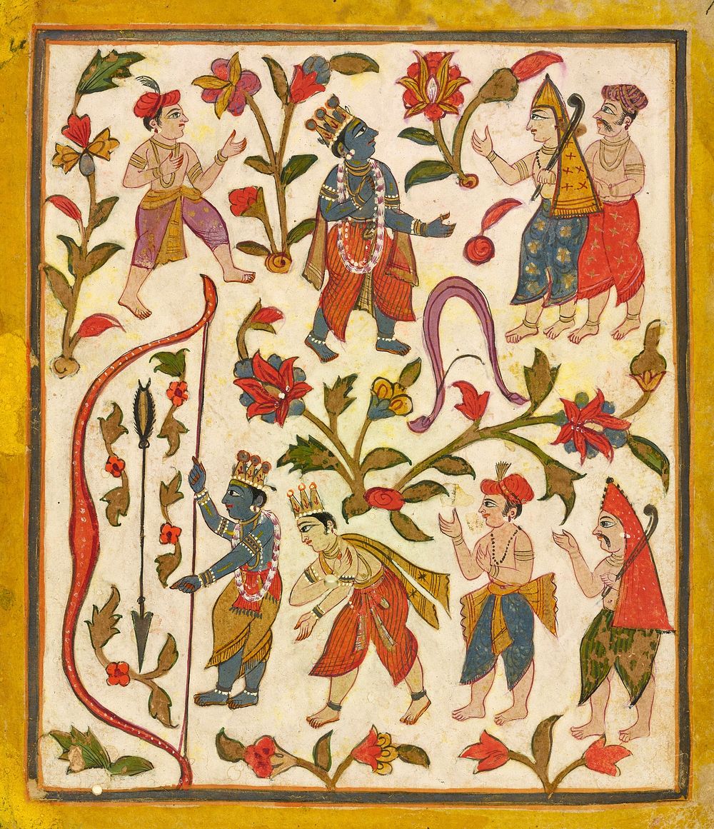 Krishna and the Bow, folio 24 from the ‘Tula Ram’ Bhagavata Purana