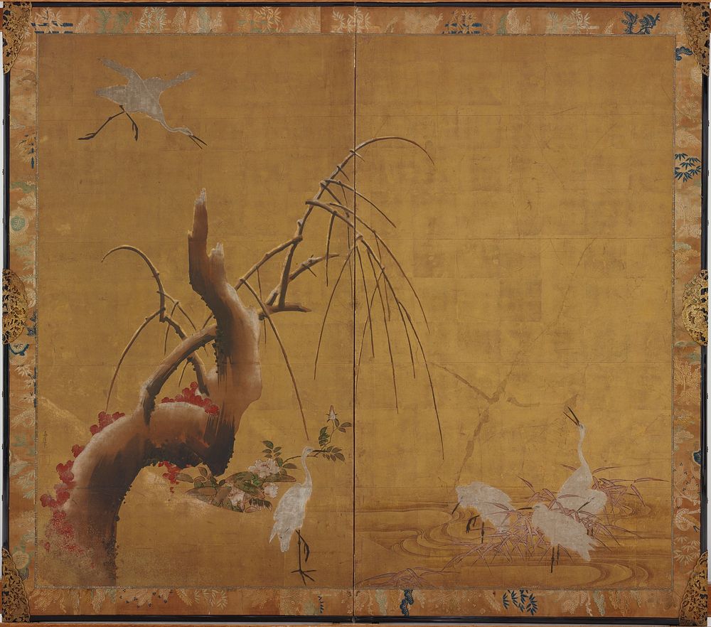Herons and Old WIllow, Kano Sadanobu