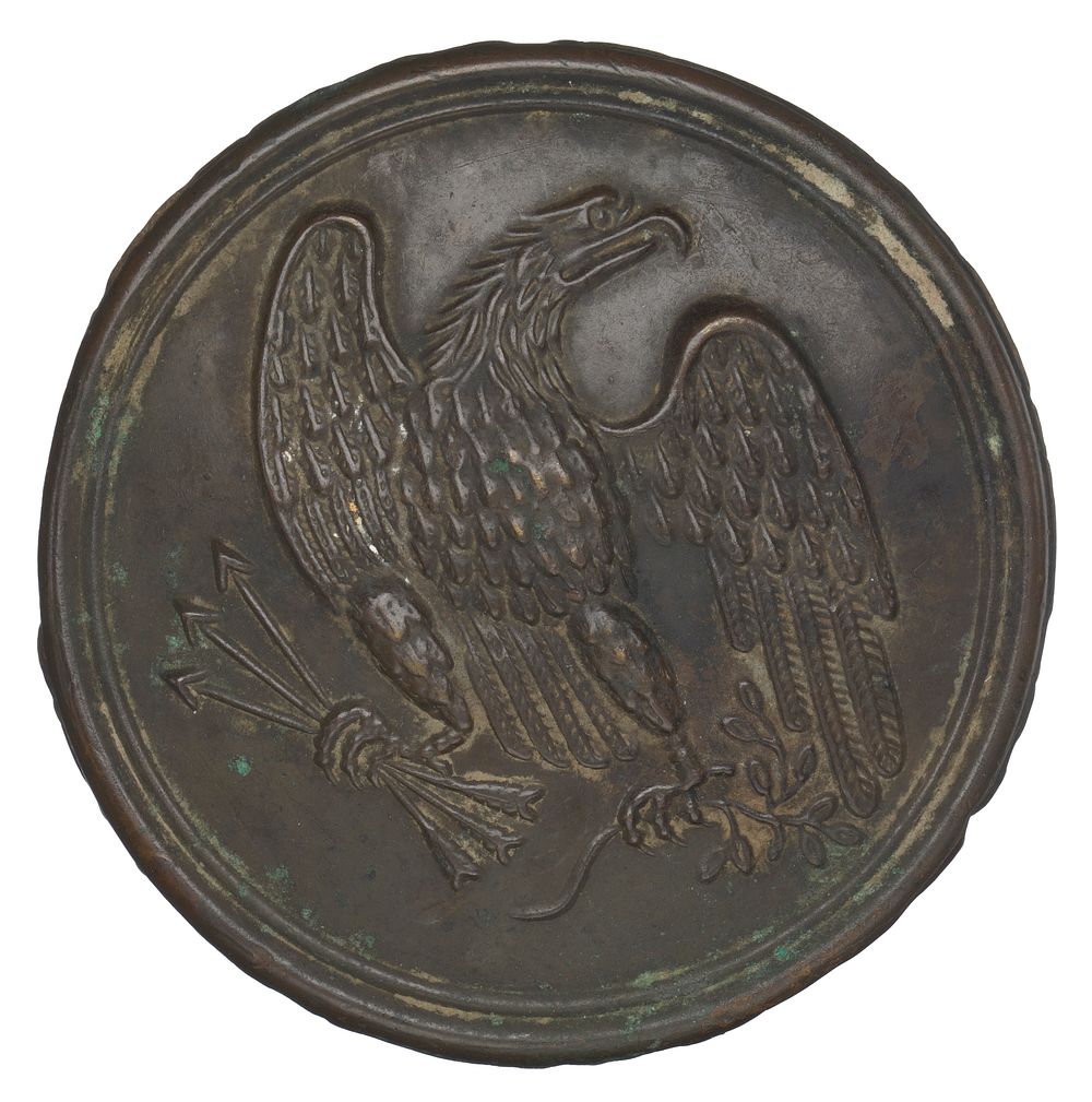 Plate with a stamped brass eagle design from a cartridge box belt, National Museum of African American History and Culture