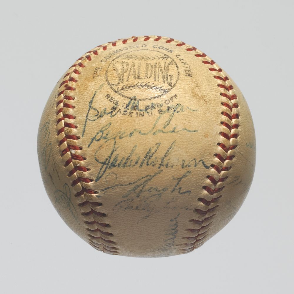 Baseball signed by the 1953 Brooklyn Dodgers team, Spalding, National Museum of African American History and Culture