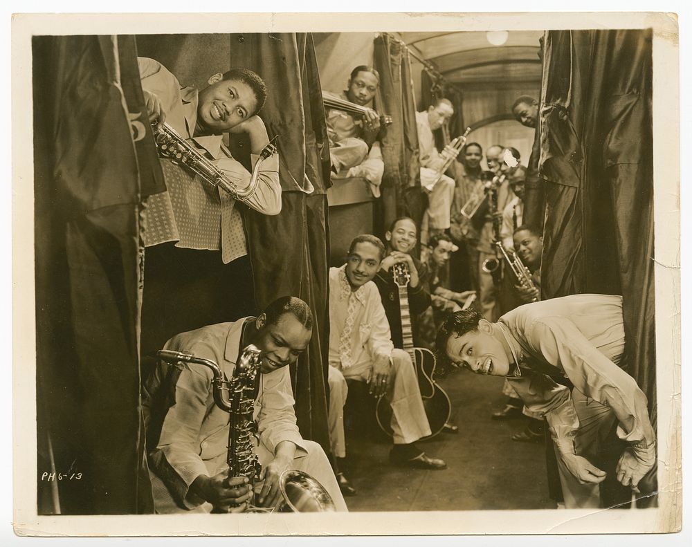 Photographic print of Cab Calloway and his band in a sleeper car, National Museum of African American History and Culture