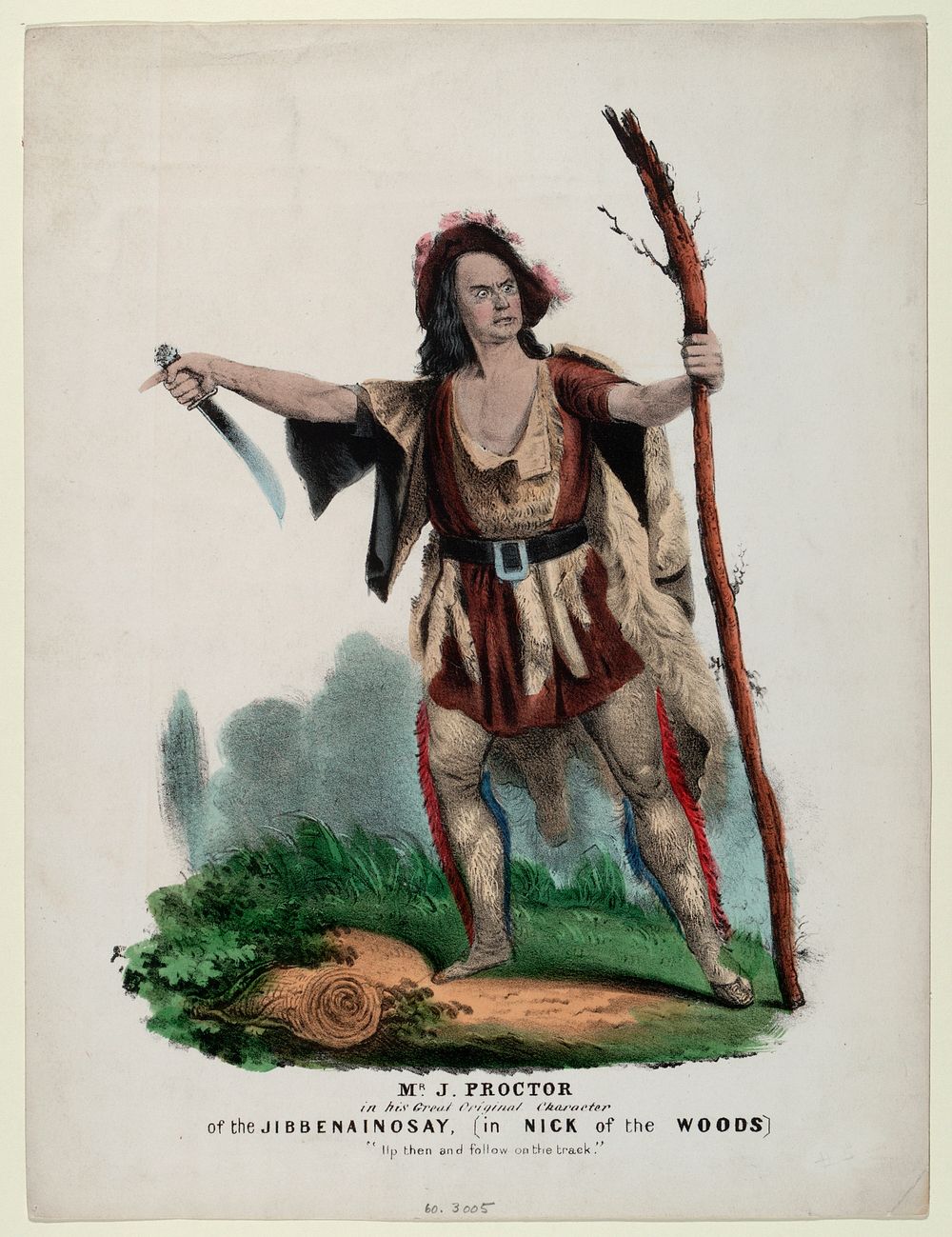 Mr. J. Proctor in his Great Original Character of the Jibbenainosay, in Nick of the Woods, Smithsonian National Museum of…