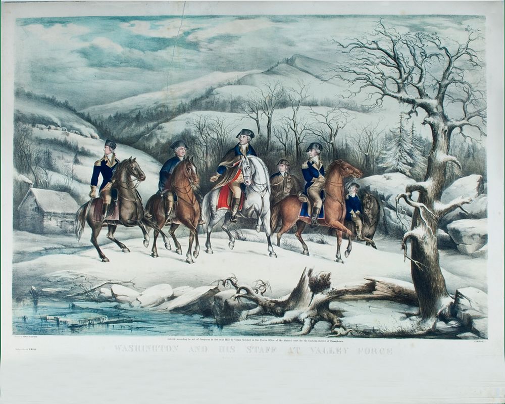 Washington and His Staff at Valley Forge by Veron Fletcher and Edward Moran, Smithsonian National Museum of African Art