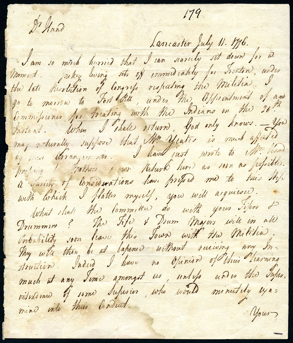 American Revolution letter
