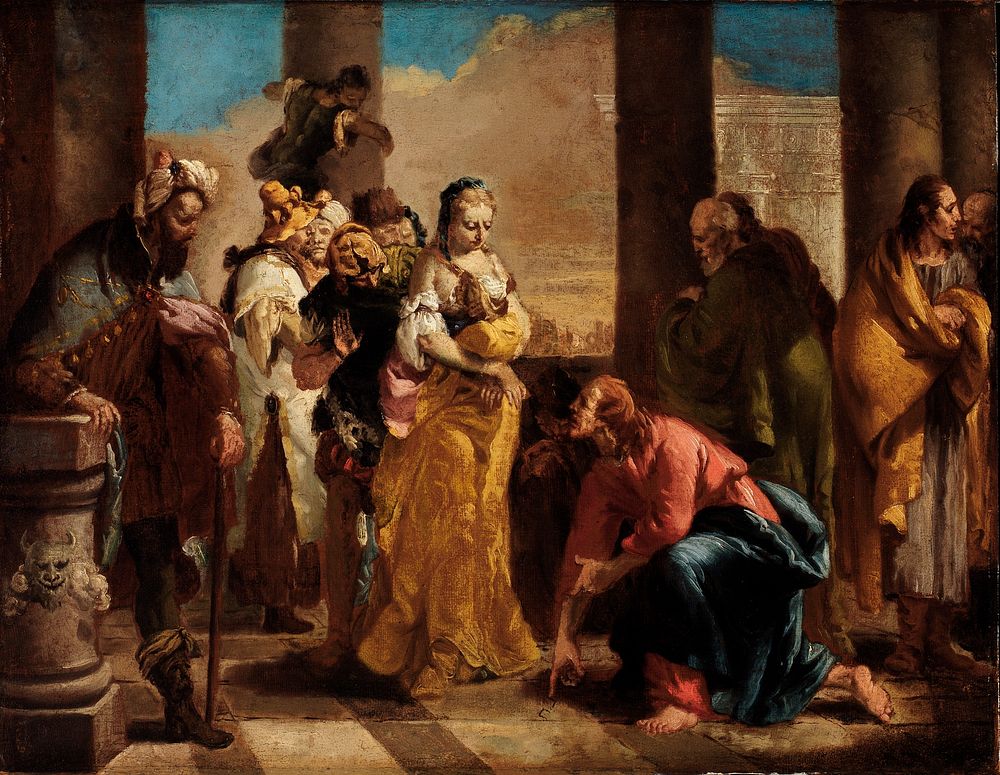 Woman Taken in Adultery by Giovanni Battista Tiepolo, Smithsonian American Art Museum, Bequest of Mabel Johnson Langhorne