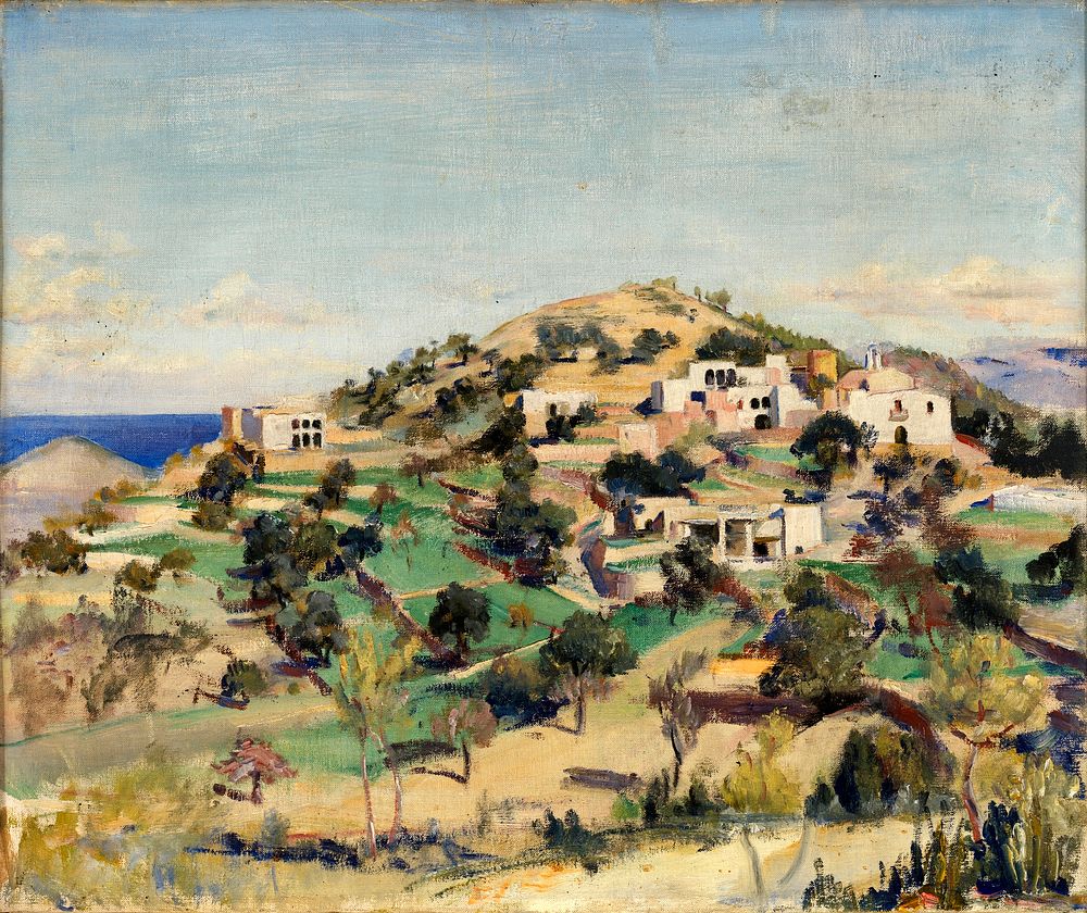 Hill with White Houses, Eleanor Harris