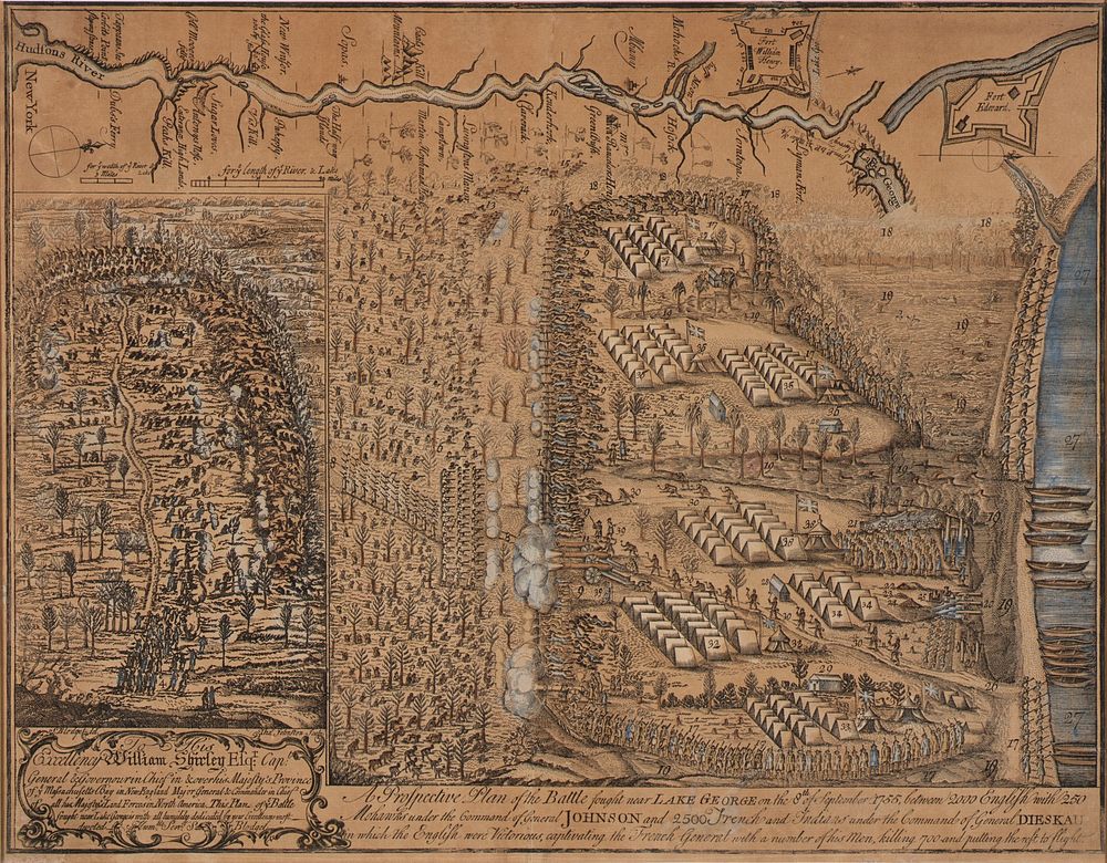 A Prospective Plan of the Battle Fought near Lake George on the 8th of September 1755, Thomas Johnston