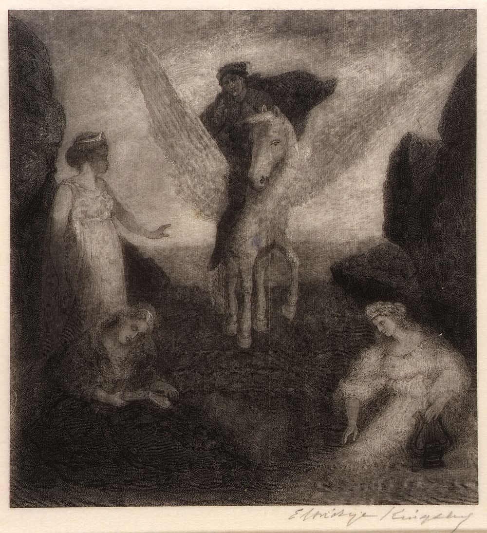 The Poet on Pegasus Entering the Realm of the Muses, Elbridge Kingsley