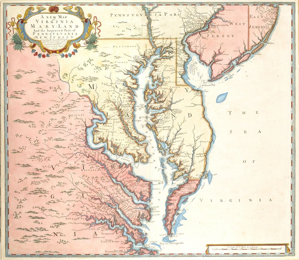 A New Map of Virginia and Maryland and the Improved Parts of Pennsylvania and New Jersey