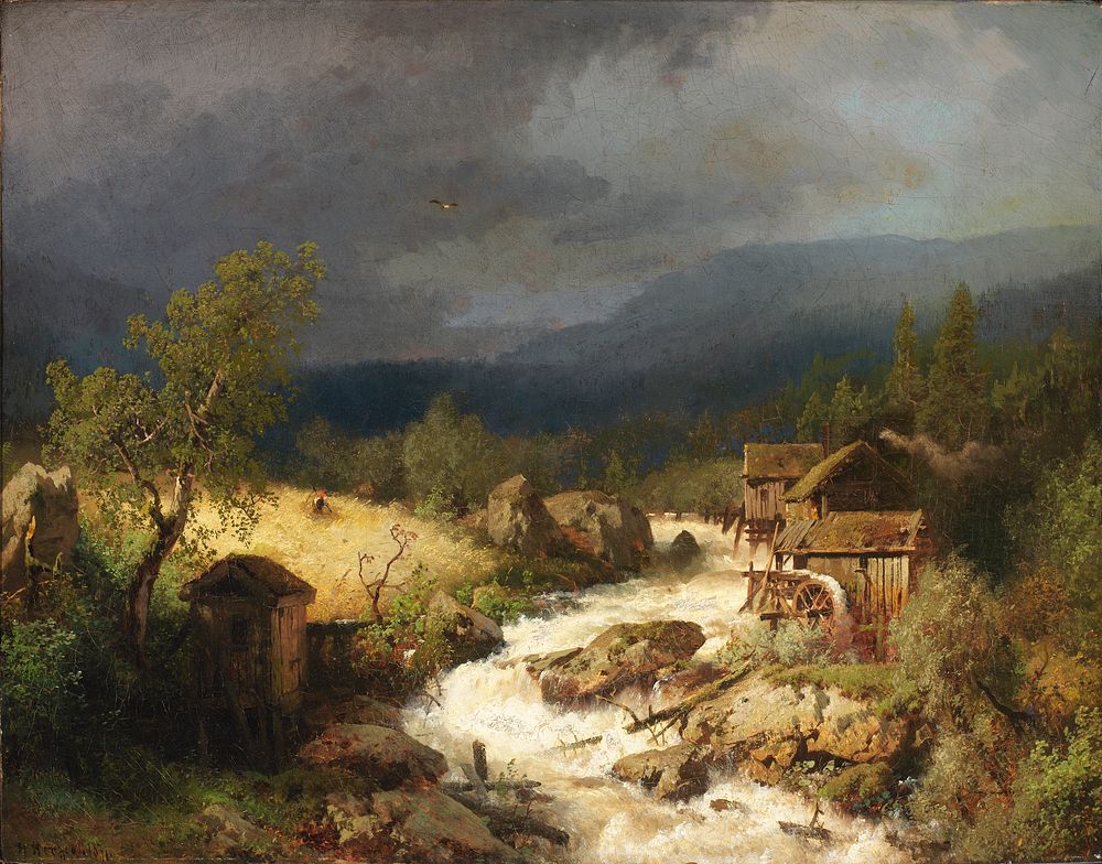 Mill on a Torrent, Hermann Herzog