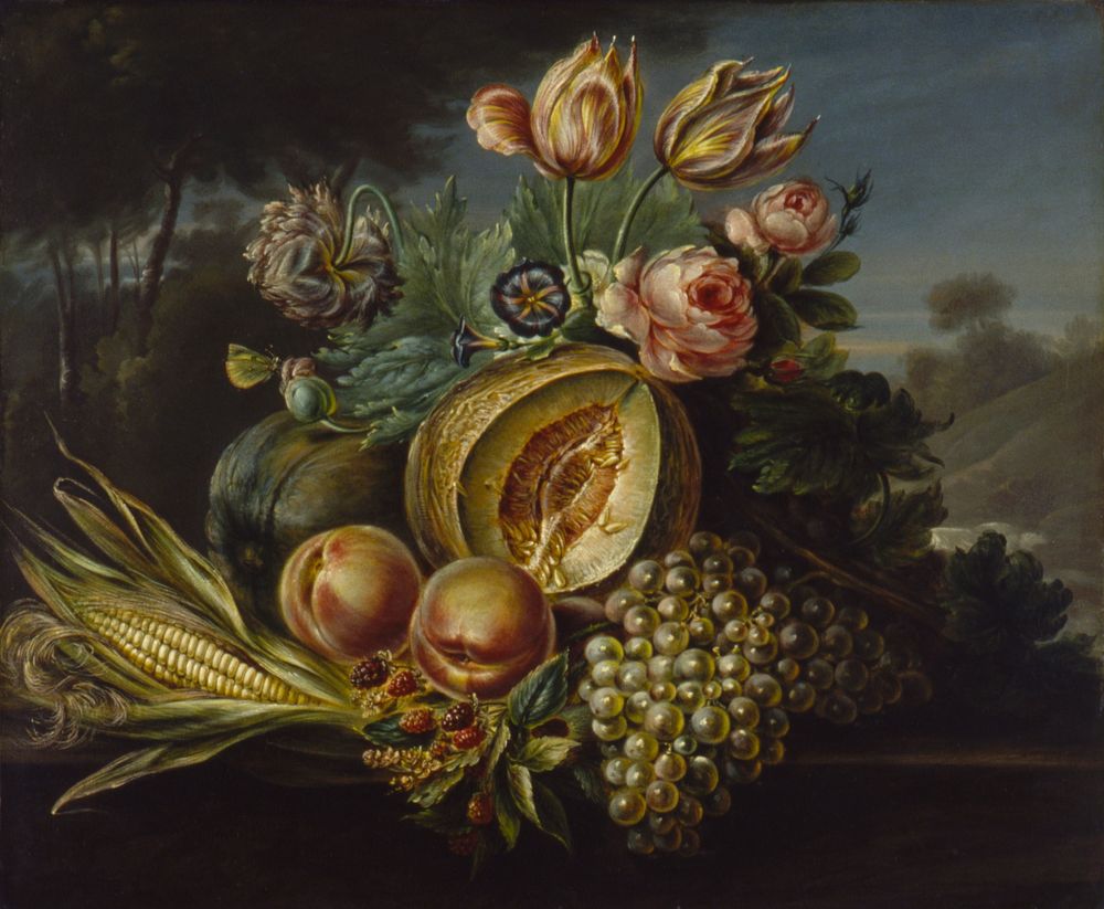 Still Life with Fruit and Flowers, Cornelius De Beet