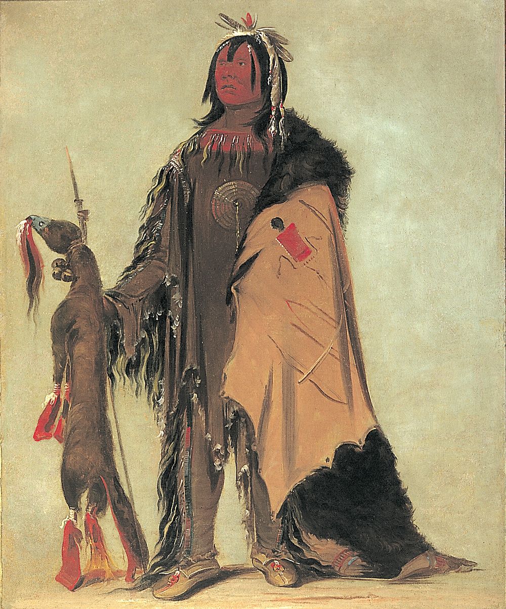 In-ne-ó-cose, Buffalo's Child, a Warrior by George Catlin