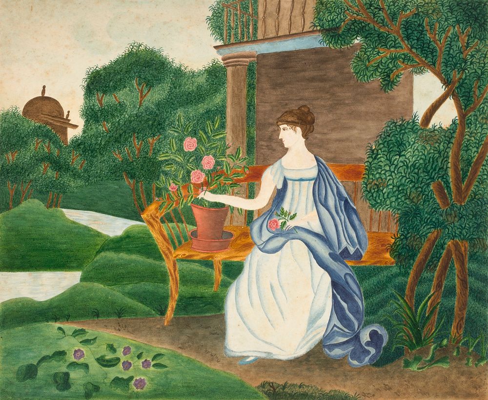 Woman in a Garden, Sarah P Wells