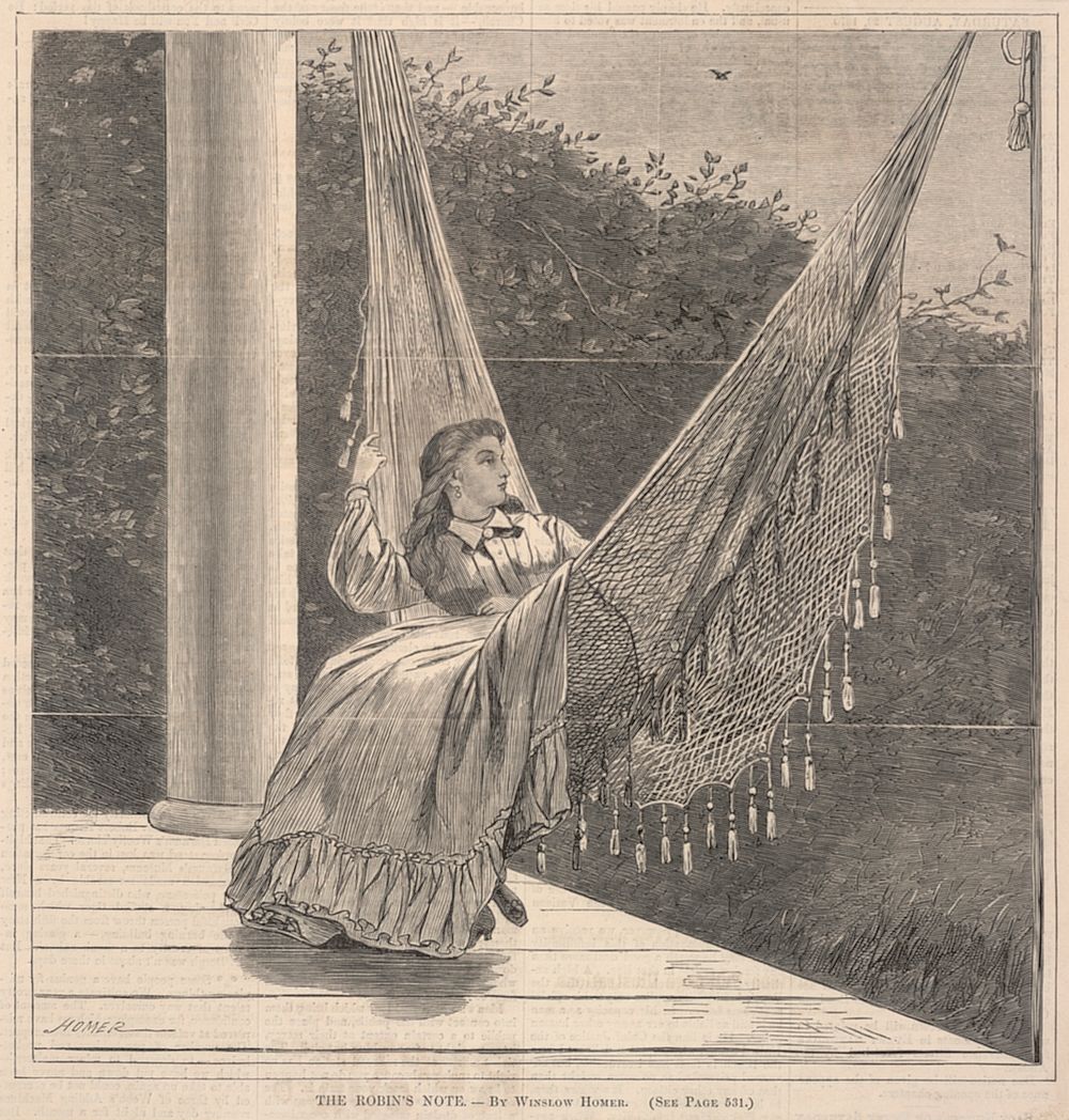 The Robin's Note, from Every Saturday, An Illustrated Journal of Choice Reading, August 20, 1870 by Winslow Homer