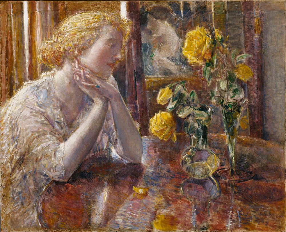 Maréchal Niel Roses by Frederick Childe Hassam