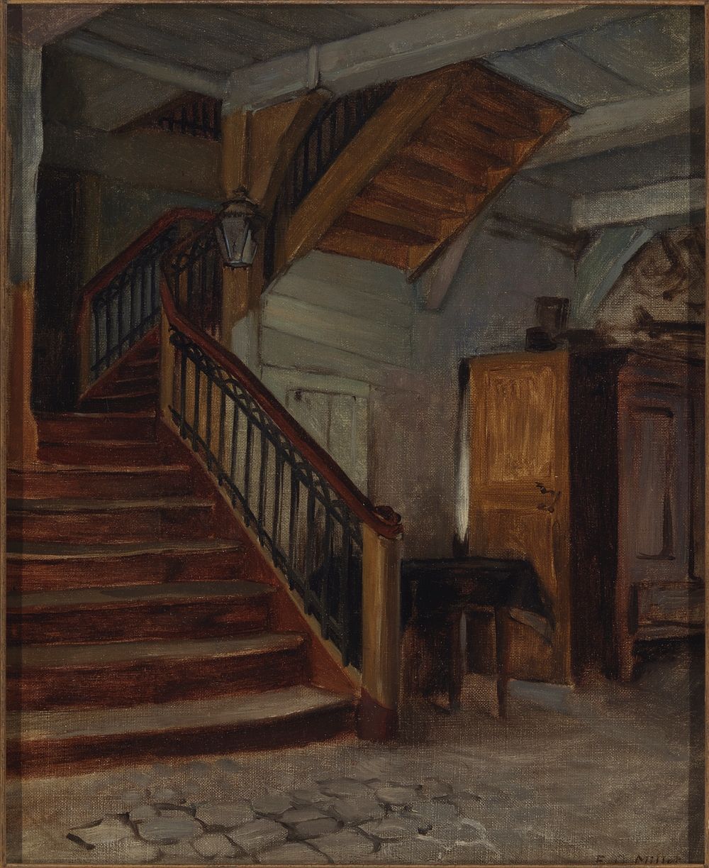 Room Interior with Winding Staircase, Francis Davis Millet