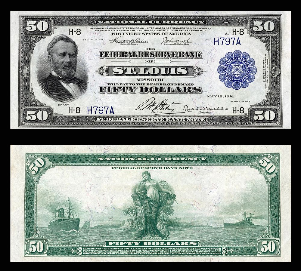 $50 Federal Reserve Bank Note (1918) depicting Ulysses S. Grant.